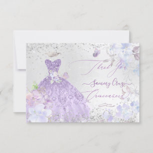 Invitation Merci Quinceanera Dusty Purple Parties scintillant