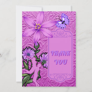 Invitation Merci rose et violet Mariage islamique