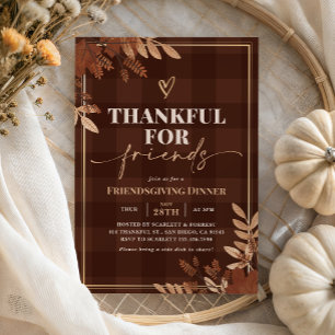 Invitation Merci Rustic Gold Fall Diner d'action d'amour