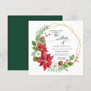 Invitation Mercredi d'hiver Aquarelle Florale Wreath  Carré