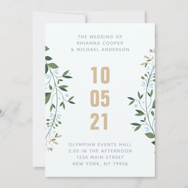 Invitation Mercredi d'hiver de la couronne bleue et or (Devant)