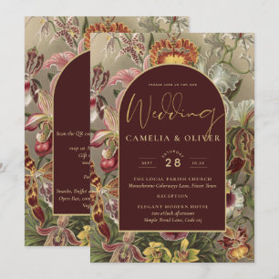 Invitation Mercredi Vintage Botanique Bourgogne Floral