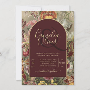 Invitation Mercredi Vintage Botanique Bourgogne Floral
