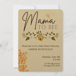 Invitation Mère à abeille - Abeille Thème Baby shower Invitat