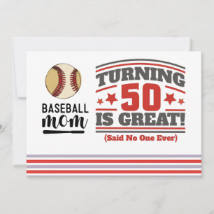 Invitation Mère de baseball 50e anniversaire Save the Date Pa