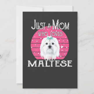Invitation Mère de chien juste une mère qui aime les Maltese 
