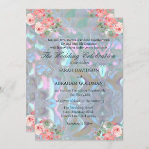 Invitation Mère de Pearl Iridescente Elégant Mariage Invita