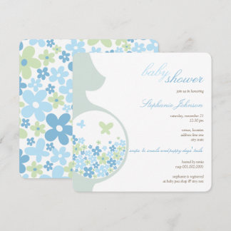 Invitation Mère Enceinte Et Bleus Daisies Chic Baby shower Ga