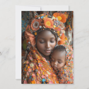 Invitation Mère Ethérée Enfant Vibrant Traditionnel Attique