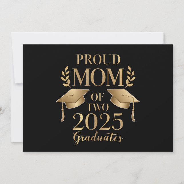 Invitation Mère fière de deux diplômés de 2025 Diplômés Jumea (Devant)