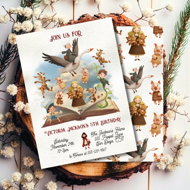 Invitation Mère Goose enchante Histoire Anniversaire Fête (Créateur téléchargé)