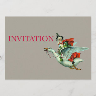 Invitation Mère Goose - Illustration Vintage