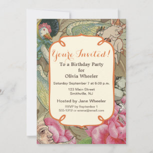 Invitation Mère Goose Nursery Rhyme Fairy Tale