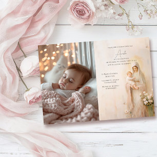 Invitation Mère Marie avec Bébé baptême