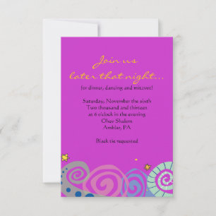 Invitation MÈRE NATURE SWIRL Bat Bar Mitzvah Party Card