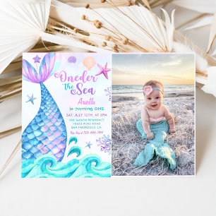 Invitation Mermaid 1er Anniversaire Derrière La Fête De La Me