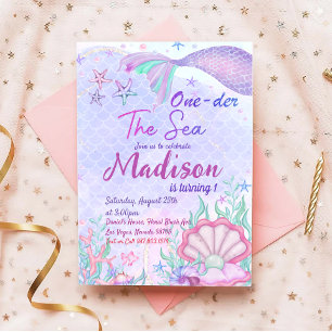 Invitation Mermaid 1er Anniversaire ONE der The Sea Party