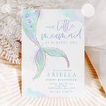 Invitation Mermaid 1er Anniversaire Sous La Fête Mermaid De M<br><div class="desc">Mermaid 1er Anniversaire sous la mer Fête Sirène Invitation Tous les modèles sont © PIXEL PARTY LTD</div>
