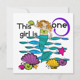Invitation Mermaid 1er Anniversaire Tshirts et cadeaux