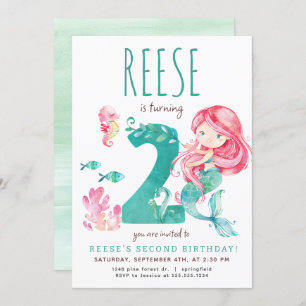 Invitation Mermaid 2e anniversaire