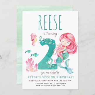 Invitation Mermaid 2e anniversaire