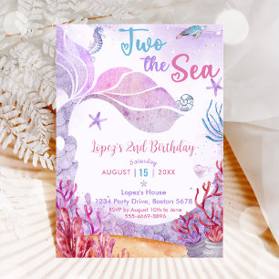 Invitation Mermaid 2e anniversaire Deux La fête de la mer