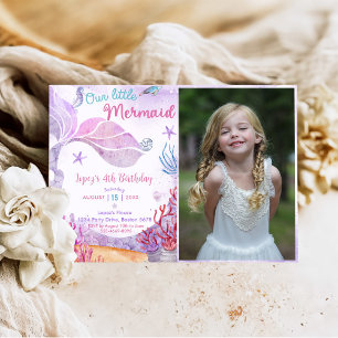 Invitation Mermaid 4e anniversaire Notre petite Sirène Photo