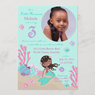 Invitation Mermaid africain, troisième anniversaire