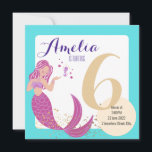 Invitation Mermaid Aqua Bleu pourpre Whimsday Birthday Kids<br><div class="desc">L'invitation parfaite pour un anniversaire à thème de sirène ! Customisez le nom,  l'âge et l'adresse.</div>