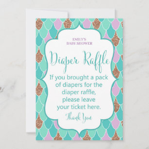 Invitation Mermaid Baby shower Game 5x7