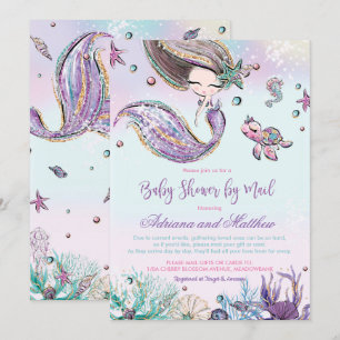Invitation Mermaid Baby shower par Mail Long Distance Virtual