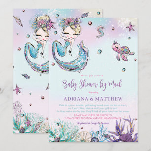 Invitation Mermaid Baby shower par Mail Long Distance Virtual