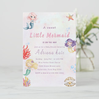 Invitation Mermaid Baby Shower Under the Sea Baby Girl Invita