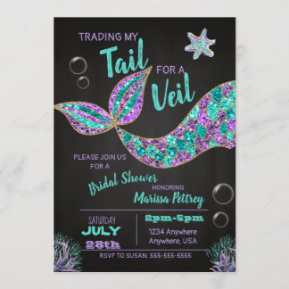 Invitation Mermaid Bridal Shower, parties scintill