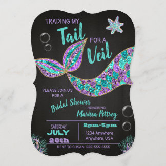Invitation Mermaid Bridal Shower, parties scintill