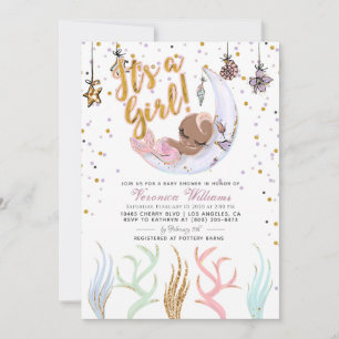 Invitation Mermaid C'est un Baby shower de fille