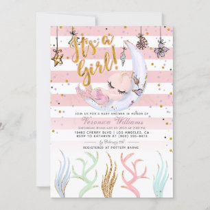 Invitation Mermaid C'est un Baby shower de fille