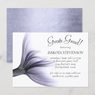 Invitation Mermaid Chic   Dusty Lavender Purple Graduation