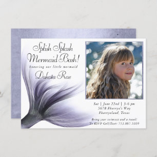 Invitation Mermaid Chic Dusty Lavender Purple Splash