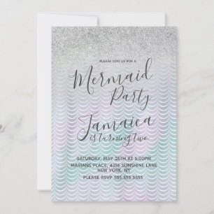 Invitation Mermaid Faux Parties scintillant échelles fête d'a