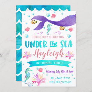 Invitation Mermaid Fête d'anniversaire