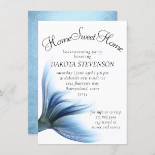 Invitation Mermaid Glam Tail Dusty Ice Blue Home Sweet Home