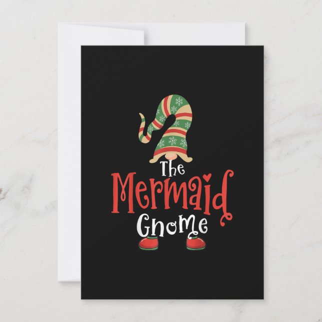 Invitation Mermaid Gnome Matching Family Group Christmas Paja (Devant)