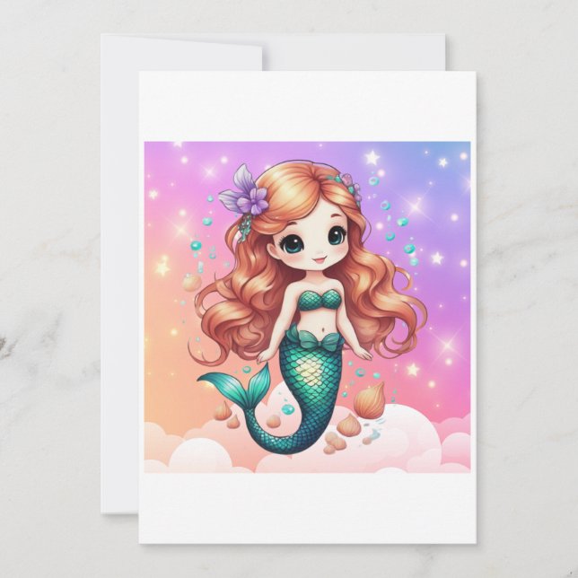 Invitation mermaid illustration (Devant)