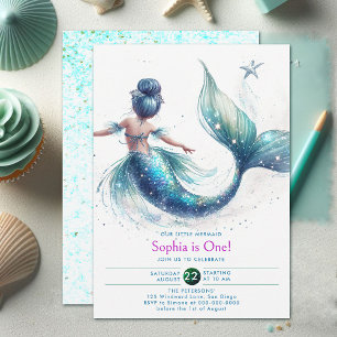 Invitation Mermaid Iridescente Parties scintillant sous mer 1