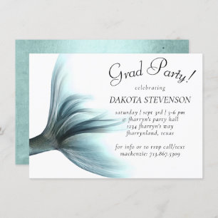 Invitation Mermaid Luxe   Seafoam Mint Green Aqua Graduation