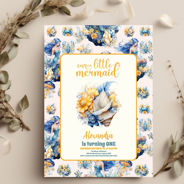 Invitation Mermaid magique 1er anniversaire (Créateur téléchargé)