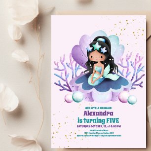 Invitation Mermaid Magique fête d'anniversaire