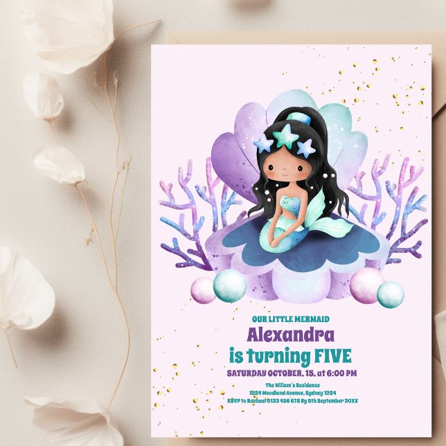 Invitation Mermaid Magique fête d'anniversaire (Créateur téléchargé)