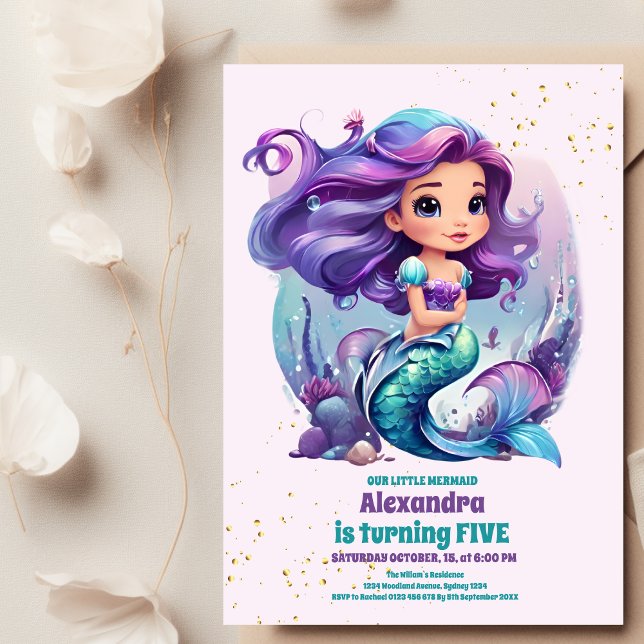 Invitation Mermaid Magique fête d'anniversaire (Créateur téléchargé)